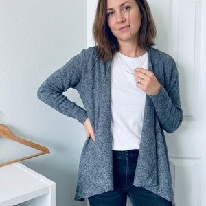 Dana Buchman Women's Gray Knit Cardigan Sweater Open Front Size M